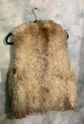 Vintage Women’s Curly Shearling Vest Coat Sz.  S 2