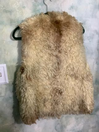 Vintage Women’s Curly Shearling Vest Coat Sz.  S 3