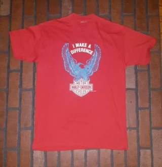 Vtg 1980s Harley Davidson T Shirt Red Medium