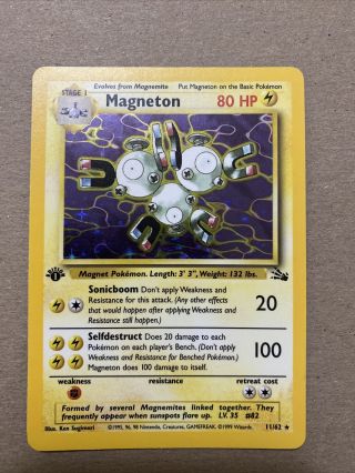 Magneton 11/62 - Fossil Set - Rare Holo Pokémon Card 1st Edition