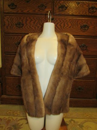 Vintage 60s Autumn Haze Mink Fur Stole Wrap W/collar