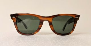 Vintage Ray - Ban Bausch And Lomb Wayfarer 5024 Sunglasses Brown Tortoiseshell
