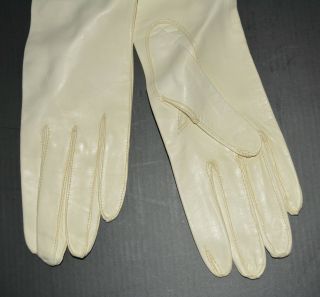 Vintage White Kid Leather Gloves 15” Long Made in Italy Size 7 Ohrbach ' s TAG 3