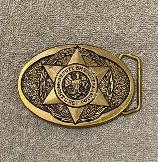 Vintage Monterey County Sheriff Deputy Brass Belt Buckle.  No 1507.  California.