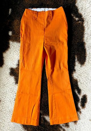 Vintage 1960/70’s Bright Orange Southwestern Womans Levis Bellbottoms