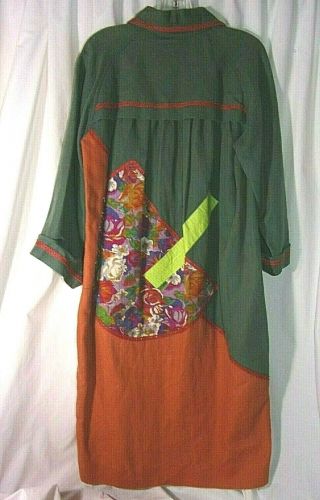 Vintage Koos Van Den Akker Cotton Dress Size S/m Multi Color Cool Vnc Ms