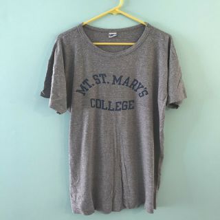 Vintage Champion Blue Bar 70s 80s Mt.  St.  Mary’s College Athletic Shirt Vtg