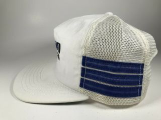 Vintage 3 Stripe Hat Mobil 1 Racing Snapback Cap Made in USA Blue Stripes 3