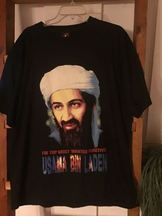 Vintage Osama Bin Laden Americas Fbi Most Wanted Tshirt Rare Tee Sz Xl Thunder