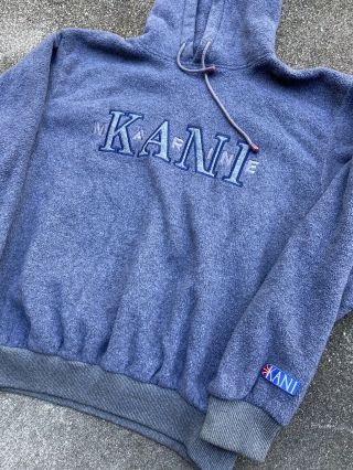Vintage 90s Karl Kani Marines Fleece Hooded Sweatshirt Size Large 2