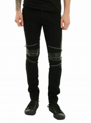 Gothic Bondage Jeans Heavy Weight Zipper Emo Punk Rock Goth Trouser/tripp