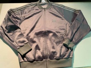 Vtg 80s/90s Adidas Keyrolan Grey Zip Up Hip Hop Track Jacket - Sz L
