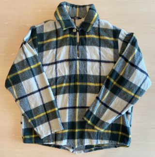 Vintage Woolrich Men’s Xl Green Plaid Mothproof Wool Pullover Shirt W Buttons