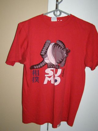 Vintage 1980s Kliban Cat " Sumo " Crazy Shirt Red T - Shirt Hawaii
