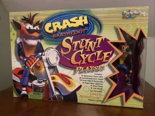 1999 Crash Bandicoot Stunt Cycle Playset Figure Motorcycle Rare