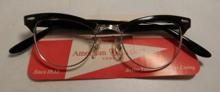 Vintage American Optical Showtime Black 46/20 12k G.  F.  Eyeglass Frame Nos 362