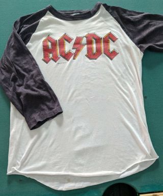 Vintage Ac/dc Back In Black Tour T - Shirt / Usa 1980 / Pre - Owned