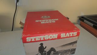 Vtg 80s Stetson Open Road 4x Beaver Western Hat W/band Feather & Box 7