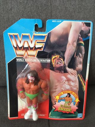 Wwf Hasbro Series 1 The Ultimate Warrior Us Card Wrestling Figure Wwe Titan