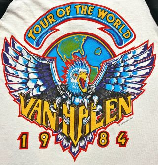 Vintage 80s 1984 Van Halen Live Rock Concert Tour T Shirt Jersey Mens Small S