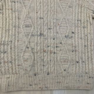 PENDLETON WESTERN WEAR - Vtg Wool Ivory Cable Knit Fisherman Sweater,  Mens LARGE 3