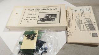 G Ho Scale Boxed Jordan Highway Miniatures 215 1925 Ford Mail Truck