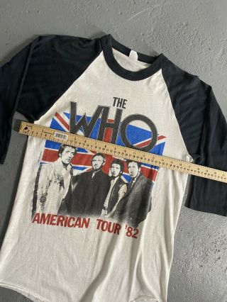 VINTAGE 80s THE WHO AMERICAN TOUR ‘82 RAGLAN MADE IN USA POLYESTER COTTON SHIRT 2