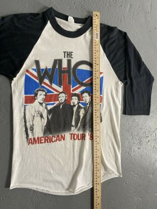 VINTAGE 80s THE WHO AMERICAN TOUR ‘82 RAGLAN MADE IN USA POLYESTER COTTON SHIRT 3