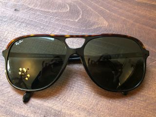 Vintage Bl Ray - Ban Aviator Sunglasses Black/tortoise Full Plastic Frame