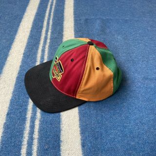 90s vintage Stussy streetwear rasta multicolor cap made in USA on size hat 2