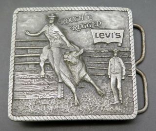 Levi Strauss Clothing Company Bull Riding Cowboy Bergamot Vintage Belt Buckle