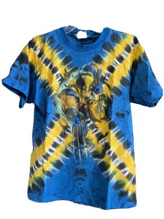 X - Men Wolverine Rare Vintage Tie Dye T - Shirt Universal Studios Sz M