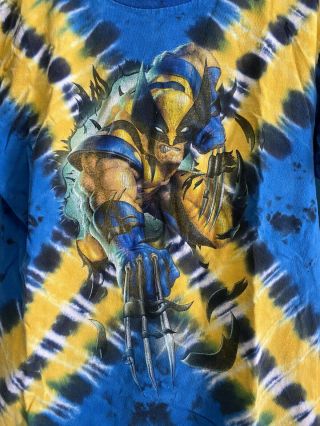 X - Men Wolverine Rare VINTAGE Tie Dye T - Shirt Universal Studios Sz M 2