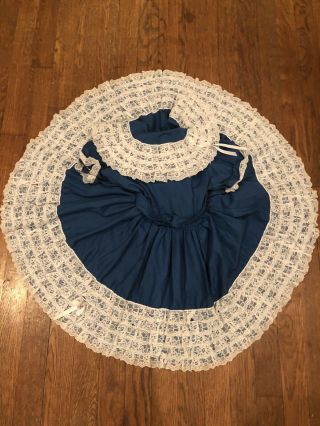 Vintage Baby Girl Toddler Dress Frilly Blue Ruffles Dress Size 5