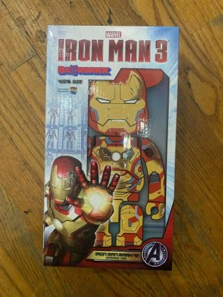 Medicom Iron Man Be@rbrick 400 Japan Bearbrick Toy Avengers 1000 Marvel Kaws