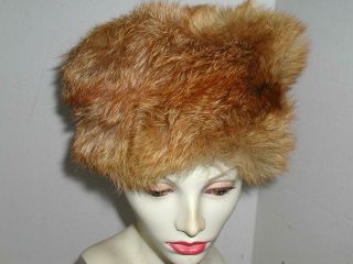 Vintage Russian Sable Or Red Silver Fox Fur Winter Hat Fluffy