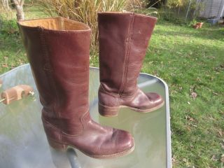 1980 ' s Frye Pull - On Campus Boots / US Men size 8 1/2 D / Made in USA / Pre - owned 2