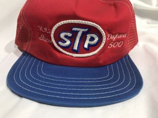 Vintage 1980’s Stp Daytona 500 Vip Guest Snapback Mesh Truckers Hat Never Worn