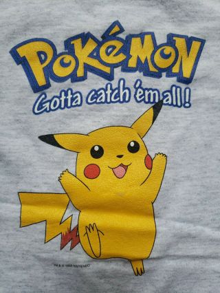 1999 Nintendo Pokemon Pikachu T Shirt.  No Tag,  Youth Xl Adult Small?