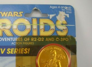 Rare Vintage Star Wars 1985 Kenner THALL JOBEN DROIDS Figure with Coin 4