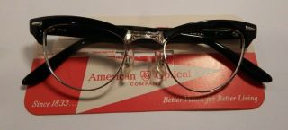 Vintage American Optical Showtime Black 44/20 12k G.  F.  Eyeglass Frame Nos 368