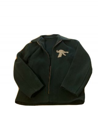 Vtg 50s/60s Wool Talon Zipper Jacket Green