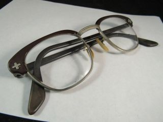 Vintage Brown 1950s Bausch & Lomb B&l Browglasses Safety Glasses