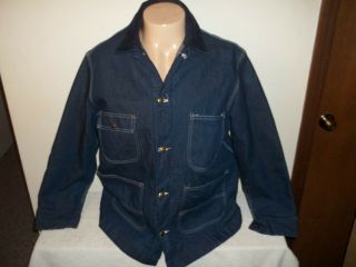 Vtg Unworn Sears Blue Jean Denim Blanket Lined Chore Work Coat Jacket L 42 - 44