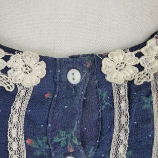 Gunne Sax Jessica McClintock Blue Floral Calico Prairie Midi Dress 7 Vintage 3