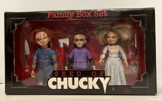 Rare 2004 Seed Of Chucky Horror Figure Family Box Set Neca Reel Toys