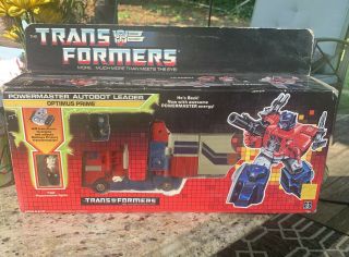 Transformers G1 1988 Powermaster Optimus Prime Complete W/ Box