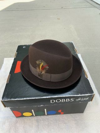 Vintage Men’s Brown Felt Hat Dobbs Fifth Avenue Nyc Fedora 7 5/8 Cordova Usa