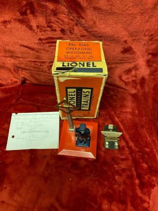 1946 - 50 Vintage Lionel 1045 Operating Watchman In Orig Box With Contactor