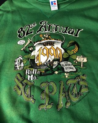 Vintage 90s Russell Athletic St.  Pats Sweatshirt L 1990 Umr Missouri Rolla 82nd